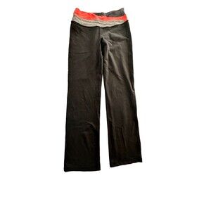 Lululemon Groove Astro Jogger Yoga Pants Pocket Black Orange Size 6